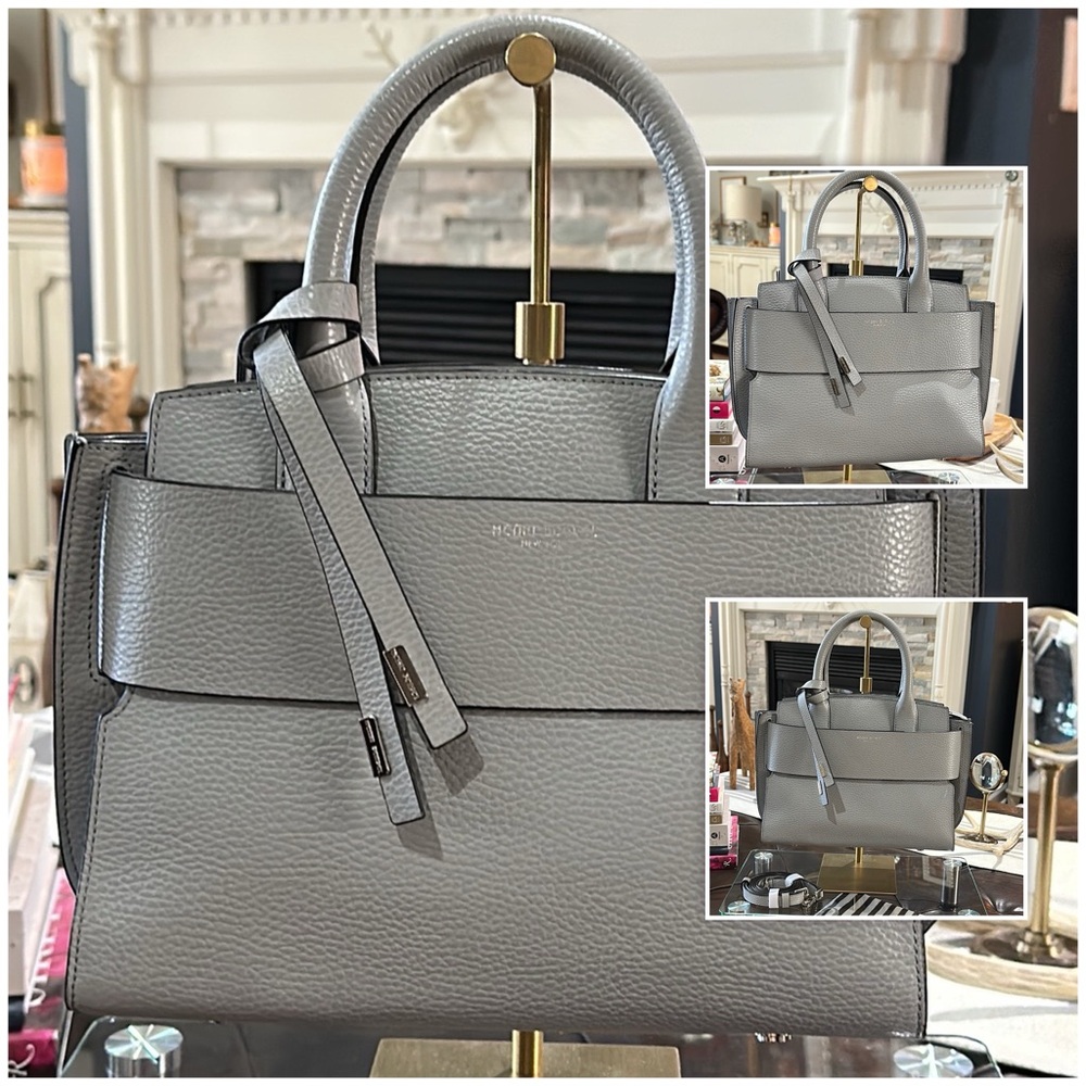 Authentic Henri Bendel Barrow Street Satchel in Grey, EUC Like New